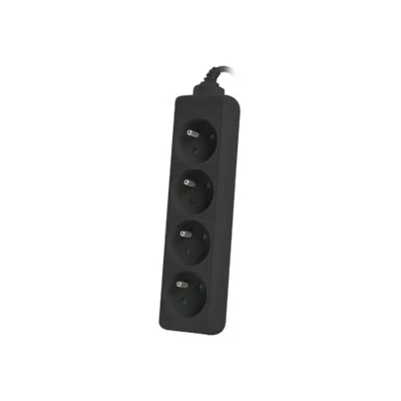 Lanberg, Power Strip, PS0-04E-0150-BK Power Extension 4 AC Outlets Indoor Black (4x, CEE 7/5, 1.50m)