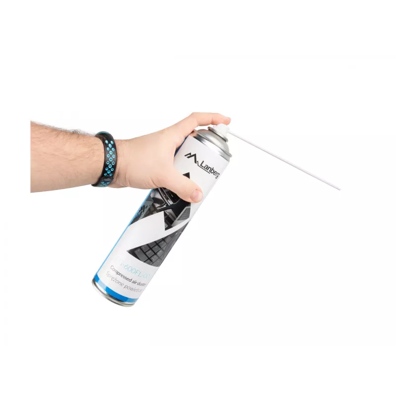 Compressed Air Duster LANBERG CG-600FL-001 — 600 ml, for PC cleaning, Black/Blue/White