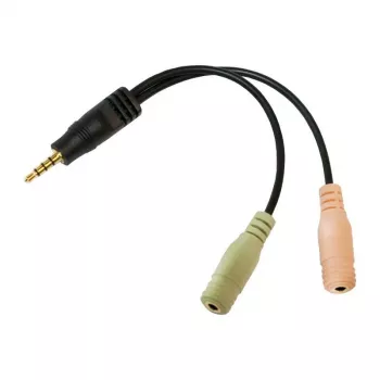LogiLink - Audio-Adapter - Mini-Phone 3,5 mm, 4-pin (M) - Mini-Phone Stereo 3,5 mm (W) - 15cm - Black (CA0021)