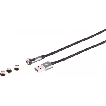 Magnetic USB-A 3-in-1 Cable ShiverPeaks 14-19011 — 540° rotatable 7-pin, 2.0 m