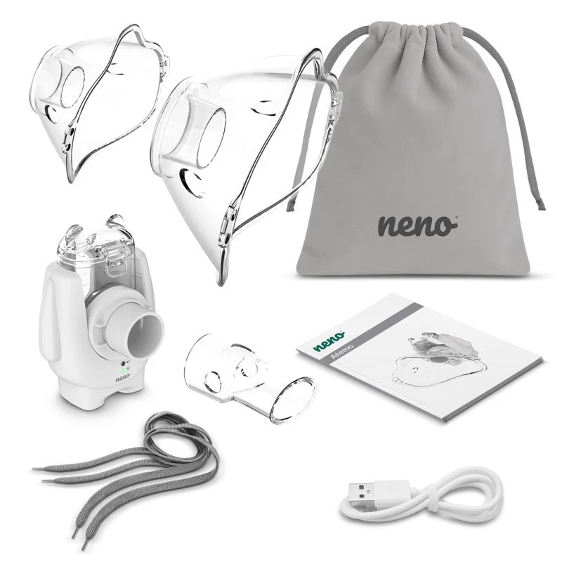 Portable ultrasonic nebulizer neno Atemo 36 / 5 000 — battery/USB, for children, includes mouthpiece and children's mask