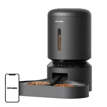 Pet feeder Aptel Granary PL-AF103-36B, automatic 5 L, dual bowls, Wi‑Fi (black)