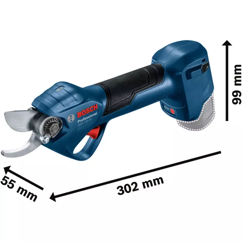 battery garden shears GGP 12V-25 Professional solo, 12Volt (Blue/black, without Battery and Charger)
