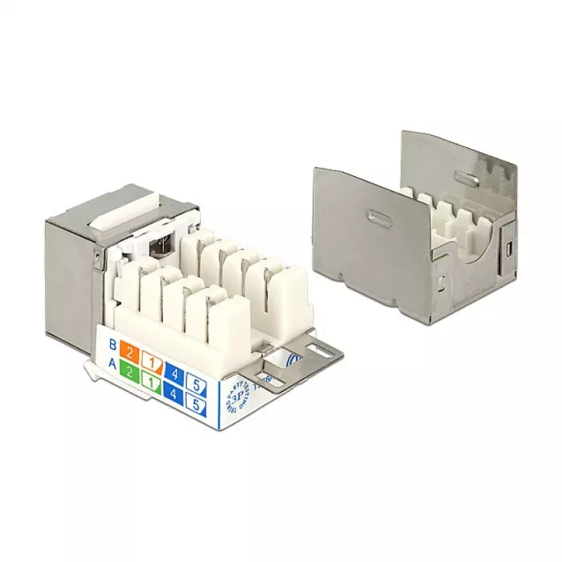 Keystone module DELOCK 86404 — RJ-45 silver, 38.5×22.3×17.3 mm