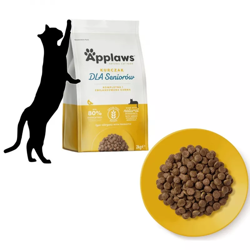 Dry cat food Applaws Senior Chicken — grain-free / gluten-free 2 kg bag, 36.5% protein, for senior cats