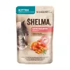 Wet cat food SHELMA Kitten Salmon & Turkey in Sauce 4×85 g pouch, grain-free, complete feed