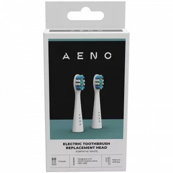 AENO Replacement toothbrush heads, White, Dupont bristles, 2pcs in set (for ADB0007/ADB0008)
