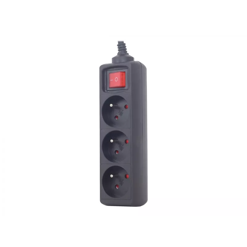 Gembird EG-PSU3F-01 surge protector Black 3 AC outlet(s) 230 V 0.6 m