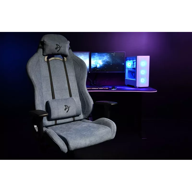 Gaming chair Arozzi Torretta SoftFabric Blue — ergonomic design, adjustable height and armrests