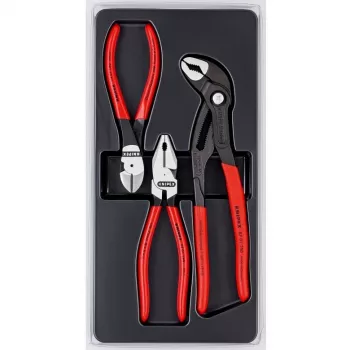 Knipex pliers set power pack includes 3 polished plastic thermoformed parts
