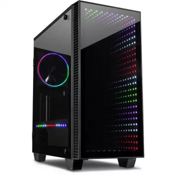 Chassis INTER-TECH X-608 INFINITY MICRO, microATX, RGB, Front and Side Tempered Glass, w/o PSU