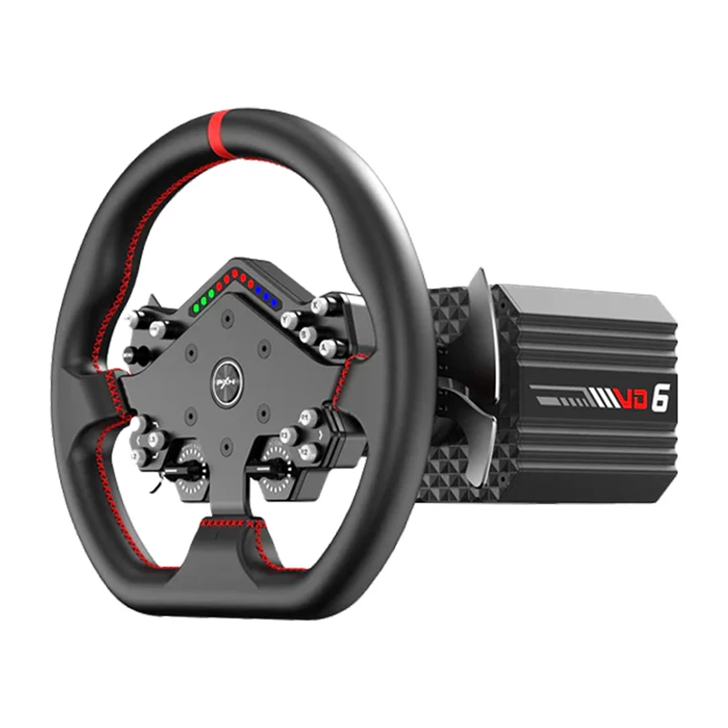 PXN VD6 DBT kit racing wheel base with WDS R2 handlebars, PD HM brake/gas pedals and Z9 clamp