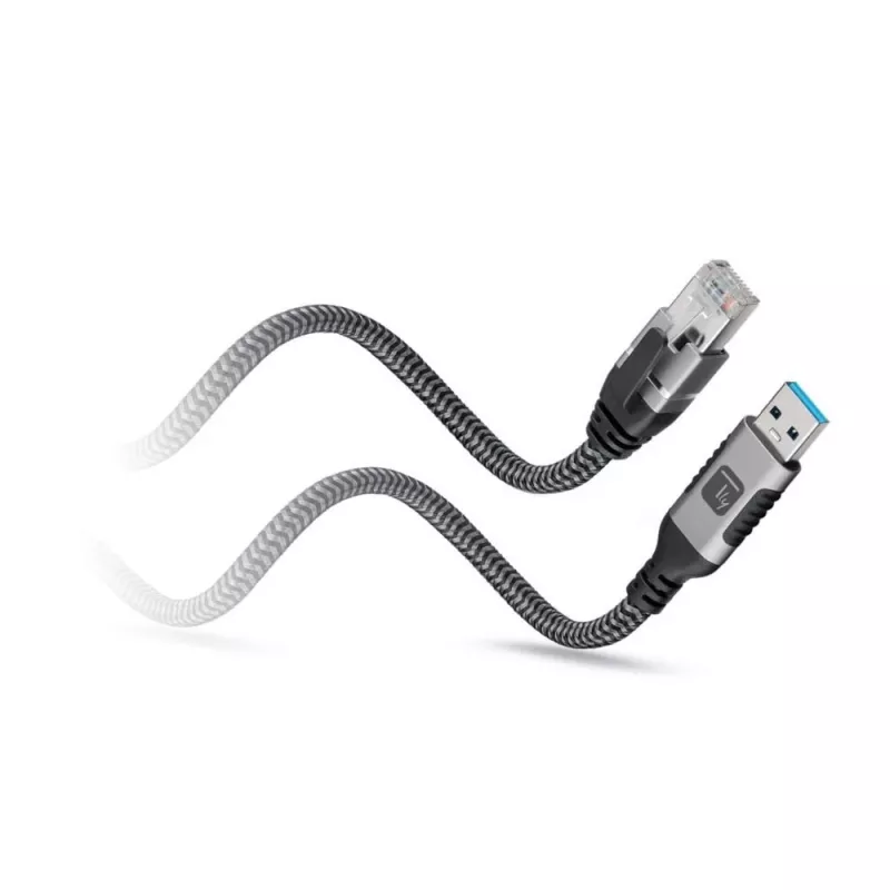 Techly ICOC U3A-RJ45-010 networking cable Black, Silver 1 m Cat6 F/UTP (FTP)