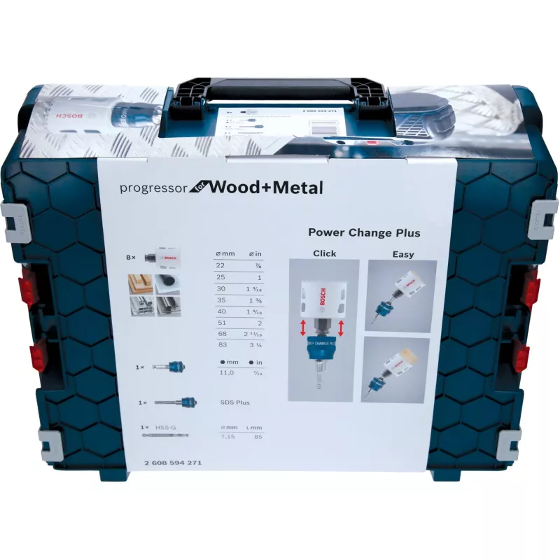 Bosch Progressor for Wood+Metal hole saw set 22-83 mm, 11-piece, L-Boxx