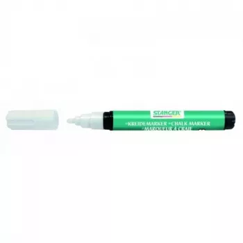 Chalk Marker Stanger 620000-1, white, 3–5 mm chisel tip