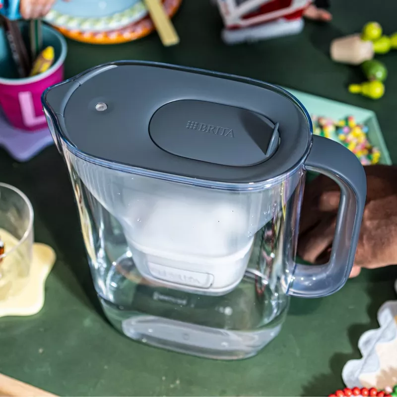 Water filter jug BRITA Style Essential 2.4 L Graphite — pitcher with MAXTRA cartridge, Smart Light, 1.4 L filtered capacity