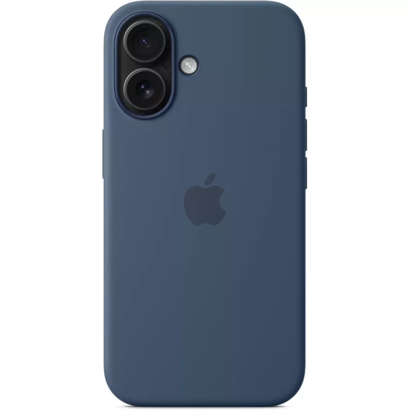 Silicone Case Apple iPhone 16 MagSafe Denim Cover Blue 6.1 inch