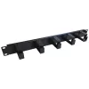 Extralink 1U Cable Organizer with 5 Plastic Holders, Black, 19 inch Rack Mount