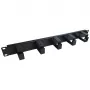 Extralink 1U Cable Organizer with 5 Plastic Holders, Black, 19 inch Rack Mount