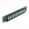 Fiber Optic Patch Panel DeLOCK 10 inch 12 Port LC Quad Green 1U Black