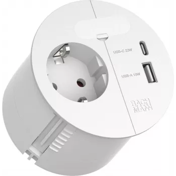 Power strip Bachmann Loop 938.303 with 1x CEE7/3 socket and 1x USB A/C 22W