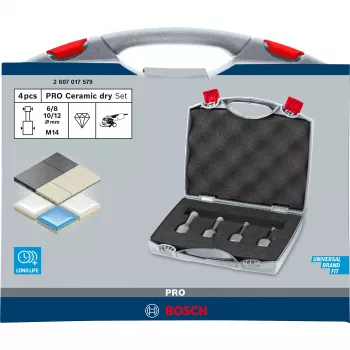 Bosch HSS Twist Drill Bits Cobalt Sets, Cutter, Hard ceramic, Tile, 1.2 cm, Bosch, Silver, 4 pc(s)