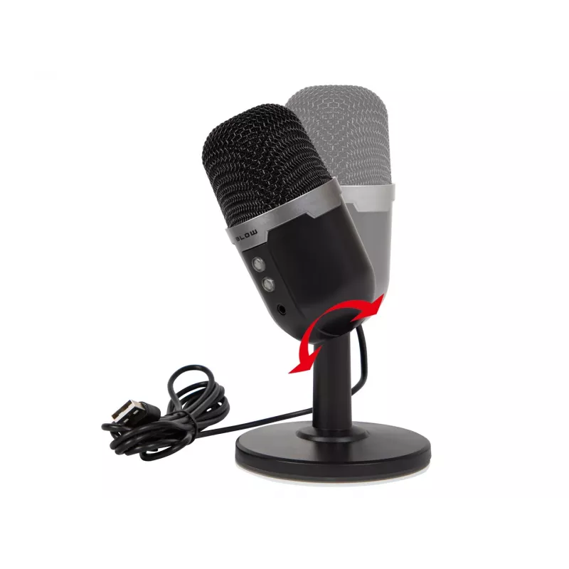 Studio microphone BLOW with LED stand — wired USB 2.0, 20–16000 Hz, sensitivity -50 dB, 237 g