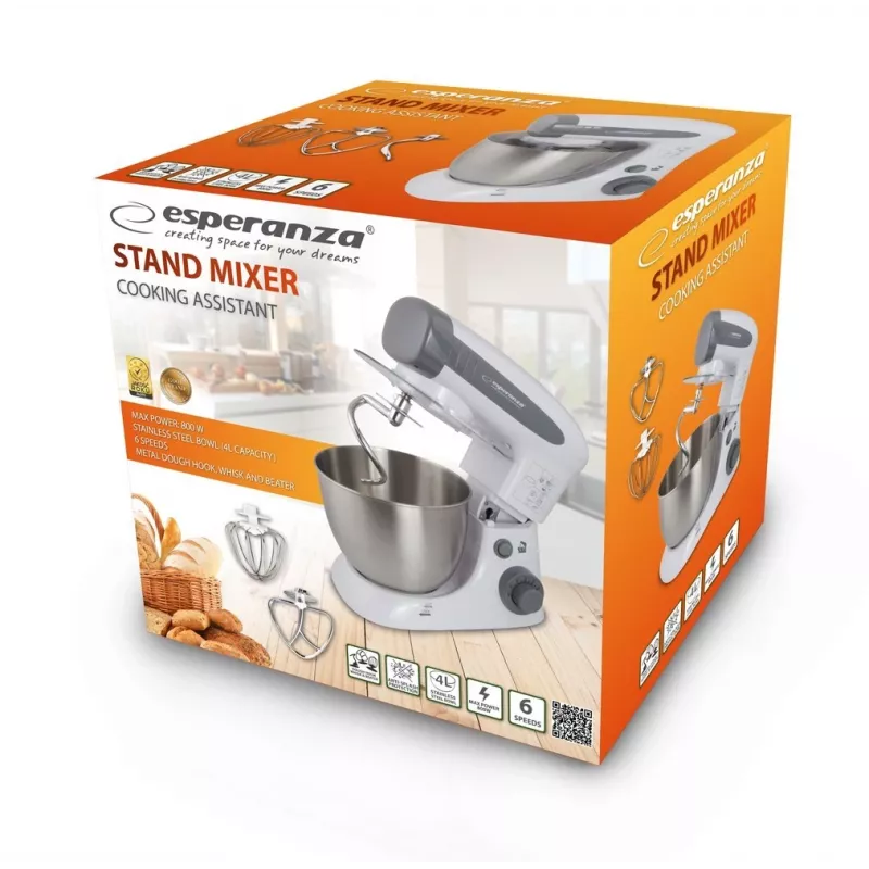 Esperanza EKM024 Cooking Assistant Stand Mixer, 800 W, 4 L