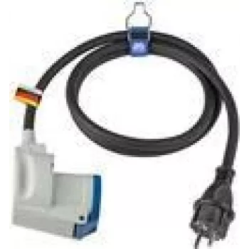 Power adapter cable AS Schwabe 61483 Schuko plug to CEE angle coupling 230V 16A