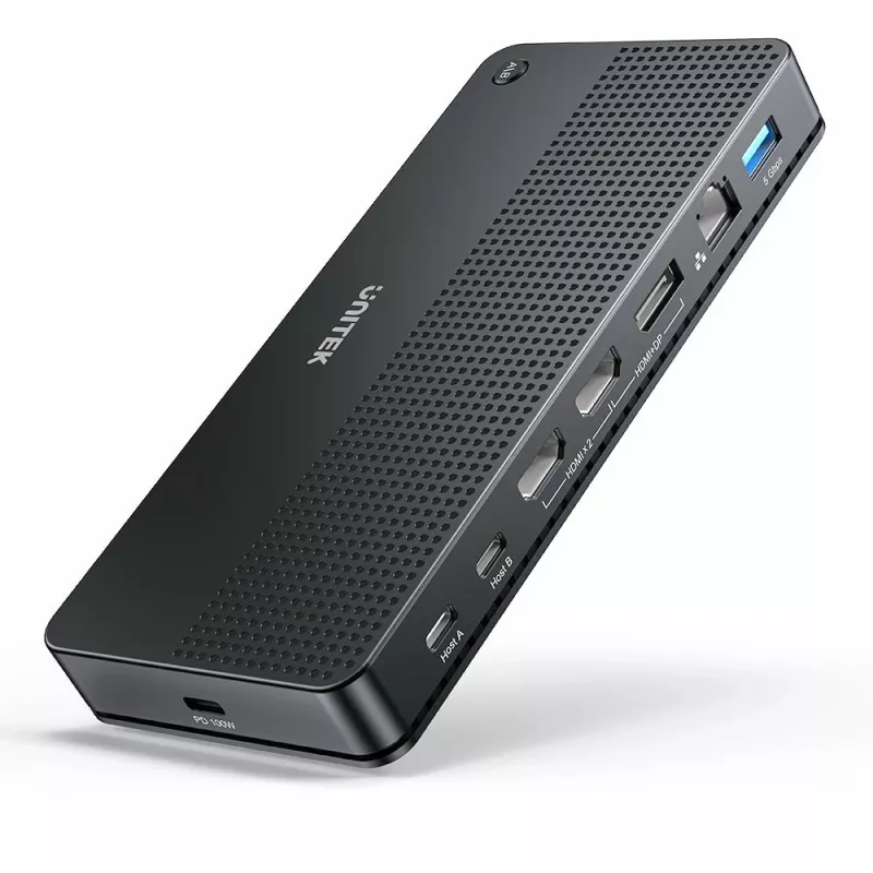 Docking Station UNITEK D1103A01 USB4 Wired Black 100W Power Delivery