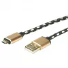 ROLINE 11.02.8819 USB Cable 0,8 m USB 2.0 USB C Micro-USB B Black - Gold (11.02.8819)