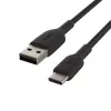 Cable Braided USB-C USB-A 2m Black