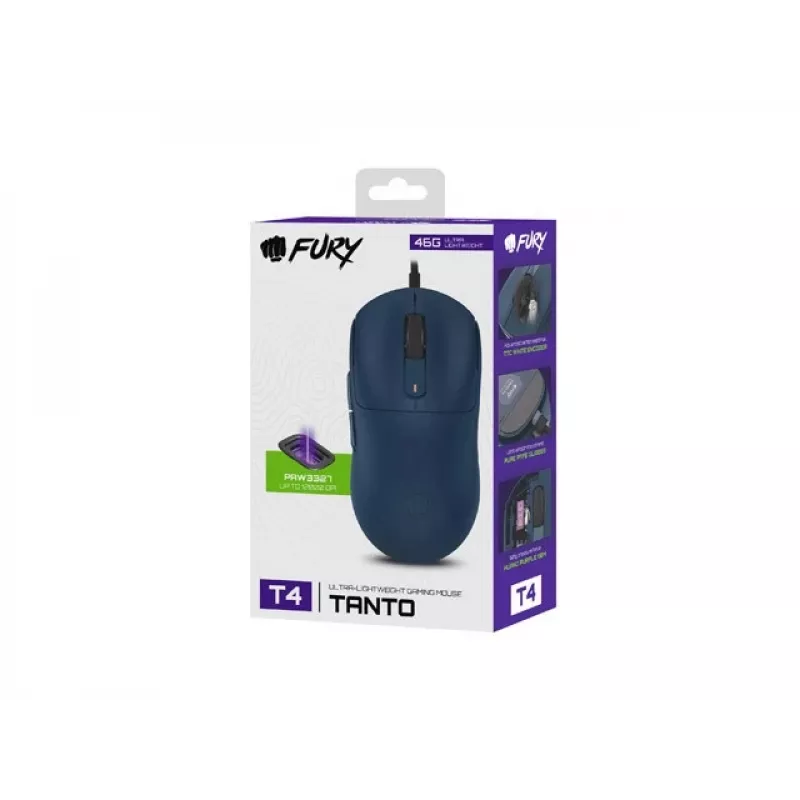 FURY TANTO T4 GAMING MOUSE 12000DPI RGB NAVY BLUE PROGRAMMABLE GAMING