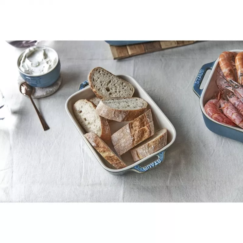 Staub 40508-172-0 Ceramic Rectangular Bakeware Set, 3-Piece, Antique Turquoise