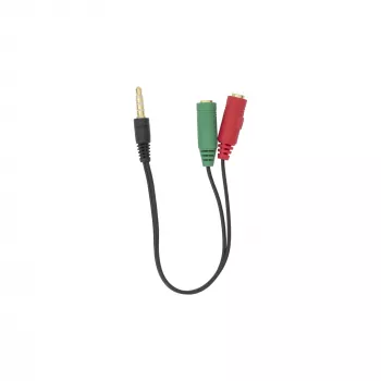 Audio Cable SBOX 35M-2X35F 0.2m 3.5mm 2 x 3.5mm Black