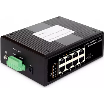 Digitus 7 Port Gigabit Ethernet Network PoE Switch, Industrial, Unmanaged, 1PD Port