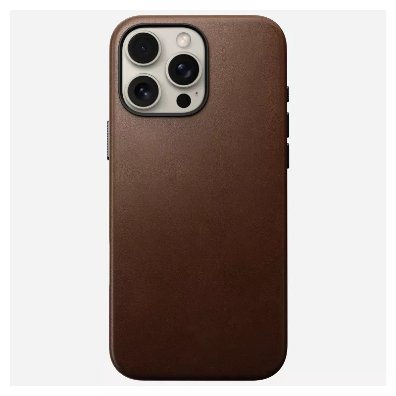 Mobile phone cover Nomad NM01389385 for iPhone 16 Pro Max, 17.5 cm (6.9 inch), brown, aluminium/PC/microfibre/leather