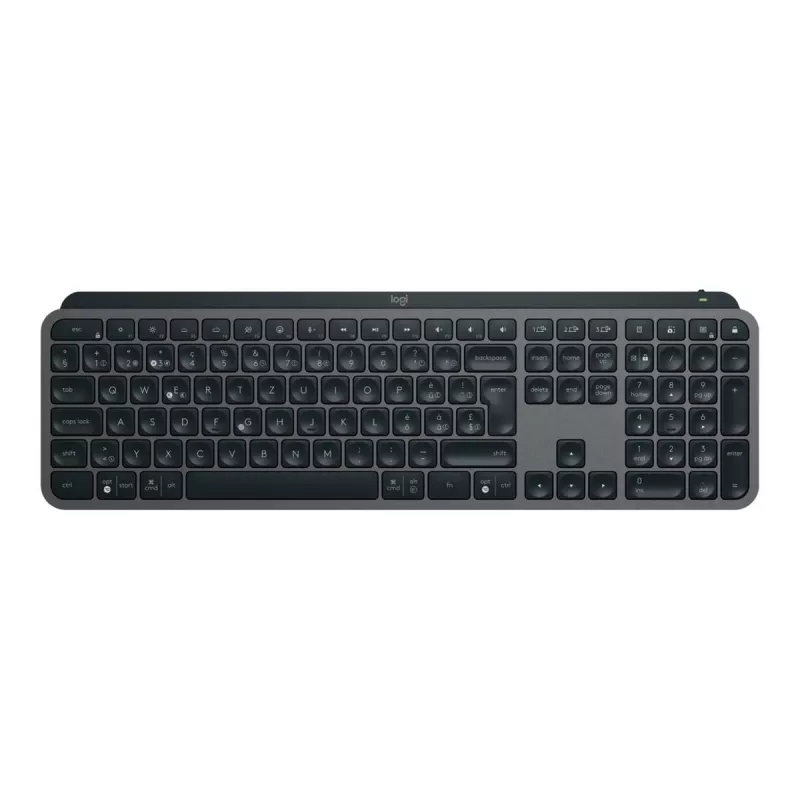 Wireless full-size keyboard Logitech Master MX Keys S — Graphite, Bluetooth & 2.4 GHz (Nano), USB-C rechargeable, Backlit, QWERTY US International