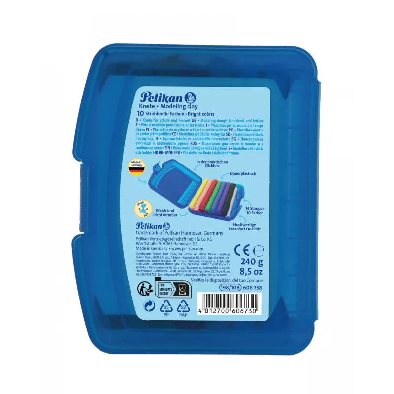 Modeling clay Pelikan Creaplast 240 g Multicolour 14 pcs