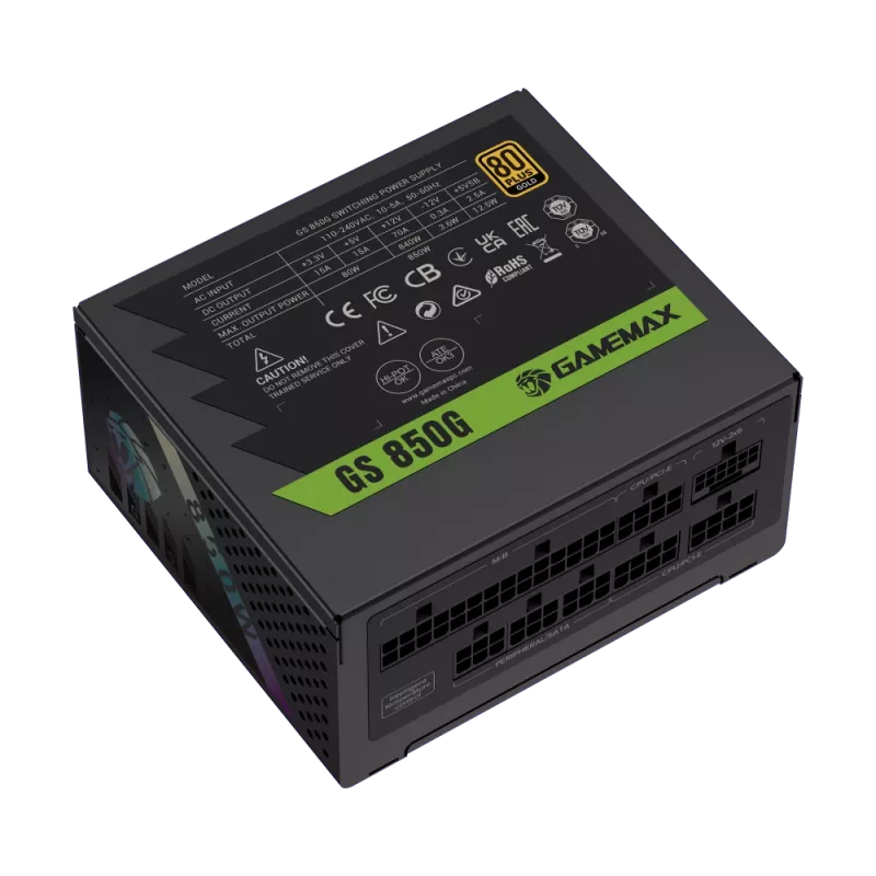 Gamemax Power Supply, 80 PLUS, Gold | GS 850G | 850 W