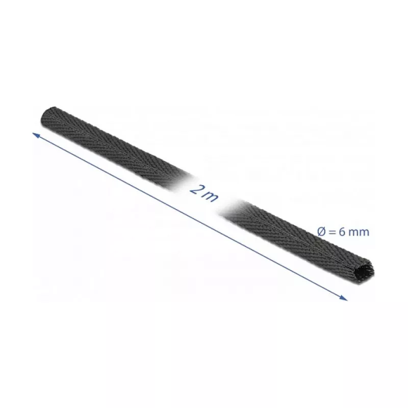 Heat shrink tube DeLOCK 20791 2 m x 6 mm black