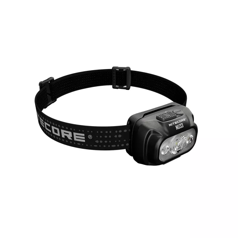 Headband flashlight Nitecore NU33, black, 3 LEDs, 700 lm, aluminum, USB rechargeable, IP66