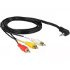Video cable adapter DeLOCK 84504 1.5m 3.5mm 3 x RCA Black