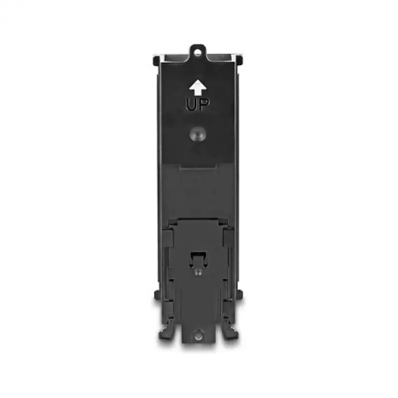 DELOCK Keystone Holder 8-port tiltable snap-in frame for DIN rail or wall mounting, black, 78×154×55 mm
