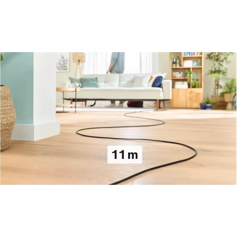 Vacuum cleaner Bosch BGB 41RD3H — 600 W, 4 L dust bag, HEPA filter, 11 m radius, telescopic tube, red