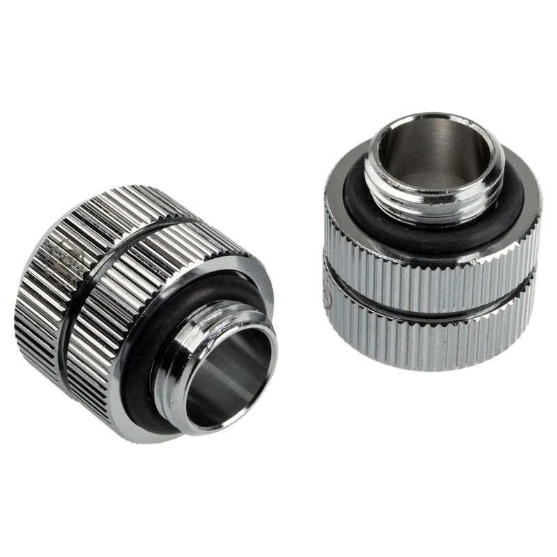 Bitspower Touchaqua Link Adapter Female G1/4 inch AG to Link Tube adjustable 16-22mm - 2-pack, Silver