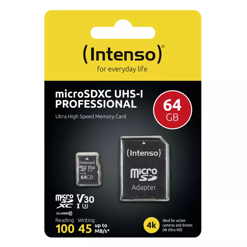 Memory Card Intenso 64GB MicroSDXC UHS-I Class 10 3433490