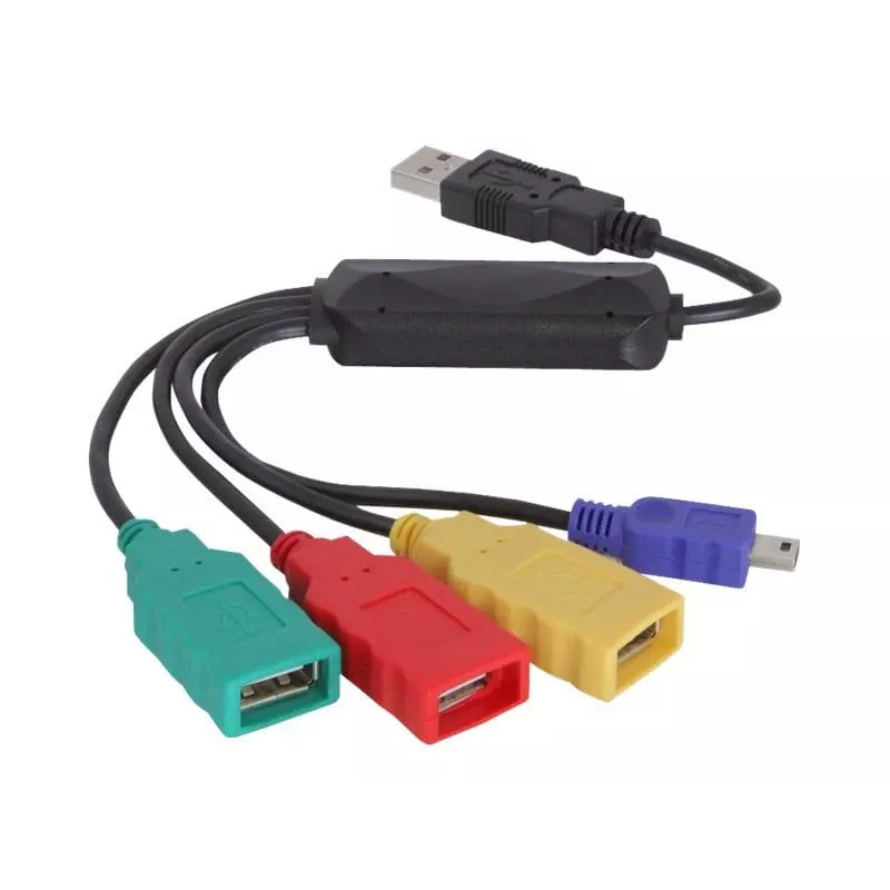 DeLock USB2.0 external 4-port cable HUB - Hub - 4 x USB2.0 - Desktop (61724)