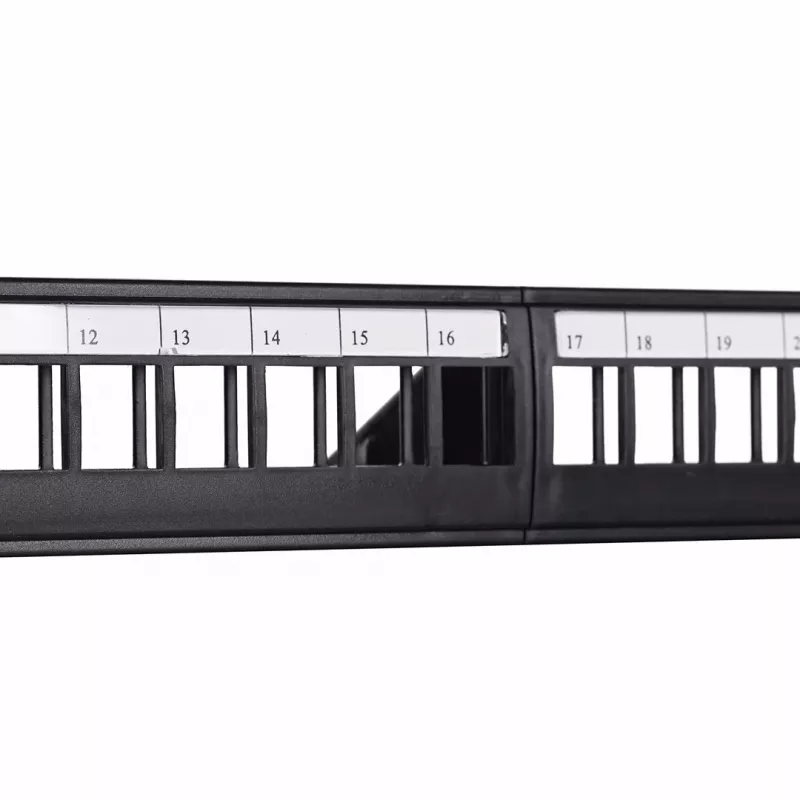 Lanberg PPKS-1124-B 24-Port 1U 19-Inch Blank Keystone Patch Panel, Black ABS