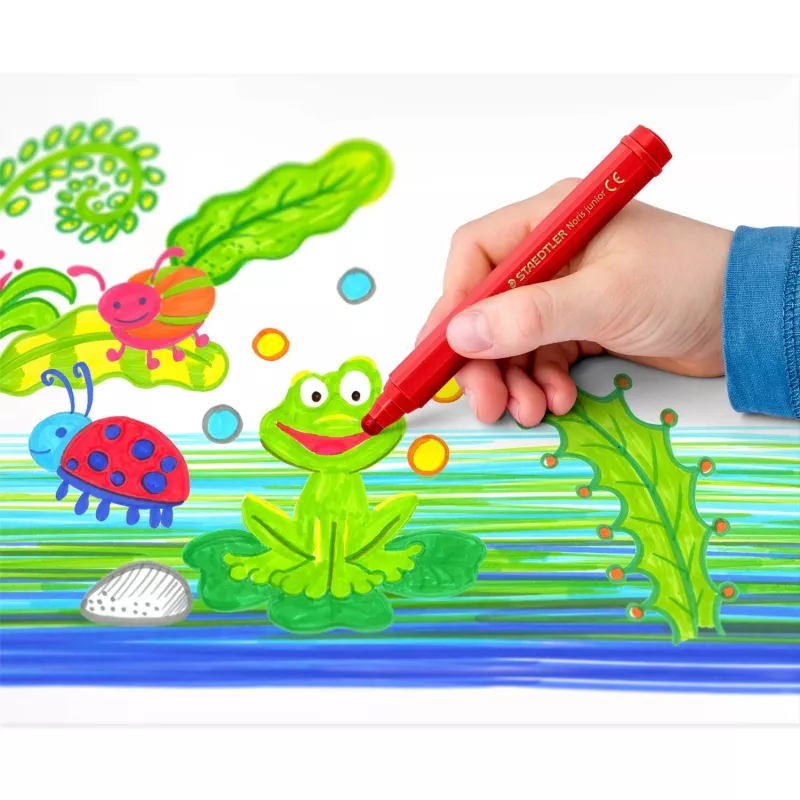 Felt pens Staedtler 329 C6 — 6 colours (Blue, Brown, Green, Pink, Red, Yellow), Bold tip